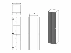 Vente-unique Columna de baño suspendida estriada - mate - H140 cm - ZEVINI