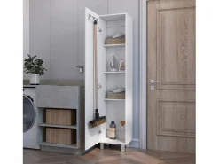 TuHome Columna de baño Vintro en melamina con 4 estantes y 1 puerta , , 180 cm X 40 cm X 31.3 cm