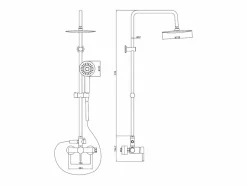 Shower & Design Columna de ducha AITA acero inoxidable mate - 127cm