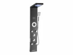 Best Columna de Ducha con Cabezal de Ducha Efecto Lluvia SucceBuy de Acero Inoxidable, Grifo 6 Funciones, 5 Chorros Corporales y Ducha de Mano, 1345 mm Negro