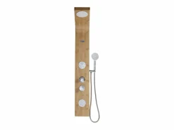 Shower & Design Columna de ducha con hidromasaje TISSIA, panel de bambú