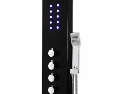 Outlet Columna de ducha hidromasaje negra con leds FELICITA Columna De Ducha