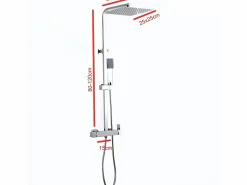 Sale Valaz Columna de ducha monomando MANZO 25 cm x 25 cm Cromado Plateado