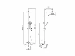Online MIRLO Columna de ducha monomando MORA mate Ø 30cm Negro