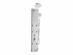 Columna de Ducha SucceBuy, con Cabezal de Ducha Efecto Lluvia, Sistema de Panel de Ducha Mural de Alta Presión de Acero Inoxidable Cepillado de 124 cm