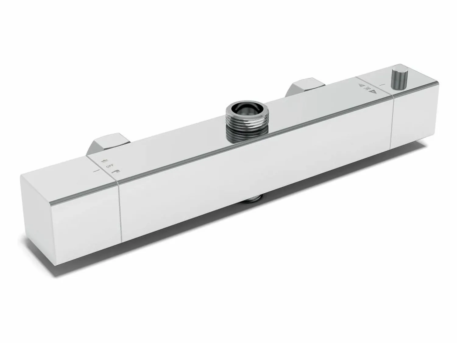 Aica Columna de Ducha Termostática Cromado, Alcachofa Cuadrada y Ducha Superior Grande