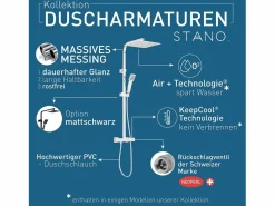 Discount Columna de ducha termostática NILA mate 25 cm x 25 cm Columna De Ducha