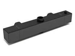 Aica Columna de Ducha Termostática - Mate, Alcachofa Cuadrada+Raciador Superior Grande 20cmx20cm Negro