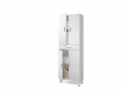 Best Columna para baño Kris de 4 puertas y 1 cajón acabado brillo, 182 cm(alto)60 cm(a Blanco
