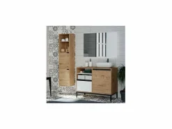 Columna para baño Nadia acabado roble gold, 150 cm(alto) 36,5 cm(ancho) 30 cm(largo) Marru00f3n