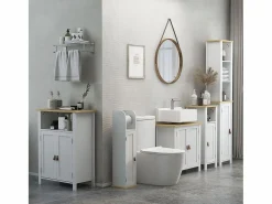 Online Basic Columna portarrollos Siena Kleankin con puerta 80x20x20 cm Blanco