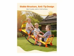 Best Columpio Balancín SucceBuy, Capacidad de Carga 90,7 kg, con Asas, Asientos Amplios con Respaldo, para Césped, Jardín, para 2 Niños de 3 Años en Adelante Columpio