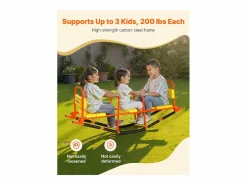 Best Columpio Balancín SucceBuy, Capacidad de Carga 90,7 kg, con Asas, Asientos Amplios con Respaldo, para Césped, Jardín, para 2 Niños de 3 Años en Adelante Columpio