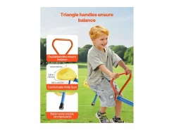 Columpio de Balancín SucceBuy para Niños, Capacidad 49,9 kg por Asiento, Equipado con Asas Ergonométricas, Patas de Soporte de 4 Ramas, Rotación 360°