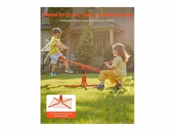 Discount Columpio de Balancín SucceBuy para Niños, Capacidad 45,4 kg por Asiento, Equipado con Asas Ergonométricas, Patas de Soporte de 4 Ramas, Rotación 360°