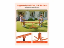Discount Columpio de Balancín SucceBuy para Niños, Capacidad 45,4 kg por Asiento, Equipado con Asas Ergonométricas, Patas de Soporte de 4 Ramas, Rotación 360°