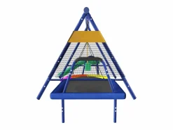 Clearance Hauss Spole Columpio de exterior - Tobogán + cama elástica + 2 columpios - Metal Azul