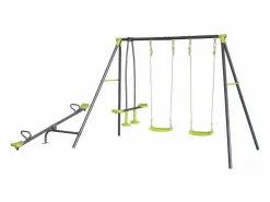 Columpio de metal "Basile" - 4 aparatos - Verde Columpio