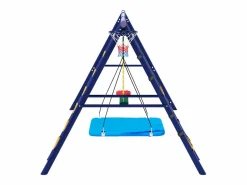 Best Columpio exterior de acero - 3 columpios + estructura de escalada + cesta Columpio