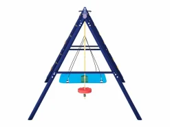 Best Columpio exterior de acero - 3 columpios + estructura de escalada + cesta Columpio