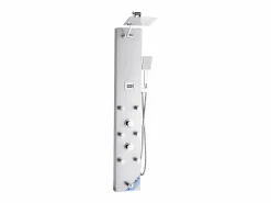 Clearance Coluna de Duche SucceBuy con Chuveiro Efeito Chuva en Acero Inoxidable, Torneira 4 Funciones, 6 Jatos Corporais, Chuveiro de Mão, 124 cm Plateado