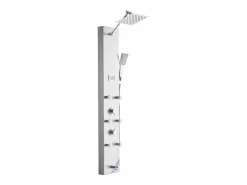 Clearance Coluna de Duche SucceBuy con Chuveiro Efeito Chuva en Acero Inoxidable, Torneira 4 Funciones, 6 Jatos Corporais, Chuveiro de Mão, 124 cm Plateado