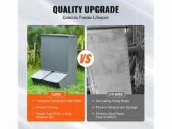 New Comedero para Cerdos SucceBuy, 130 L, Puerta Doble de Metal que Puede Acoger Hasta 8 Cerdos Comida Para Animales De Compañía