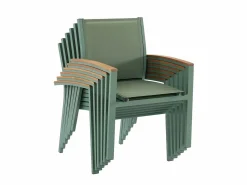 MYLIA Comedor de jardín aluminio mesa extensible 180/240 y 6 sillones - - NAURU