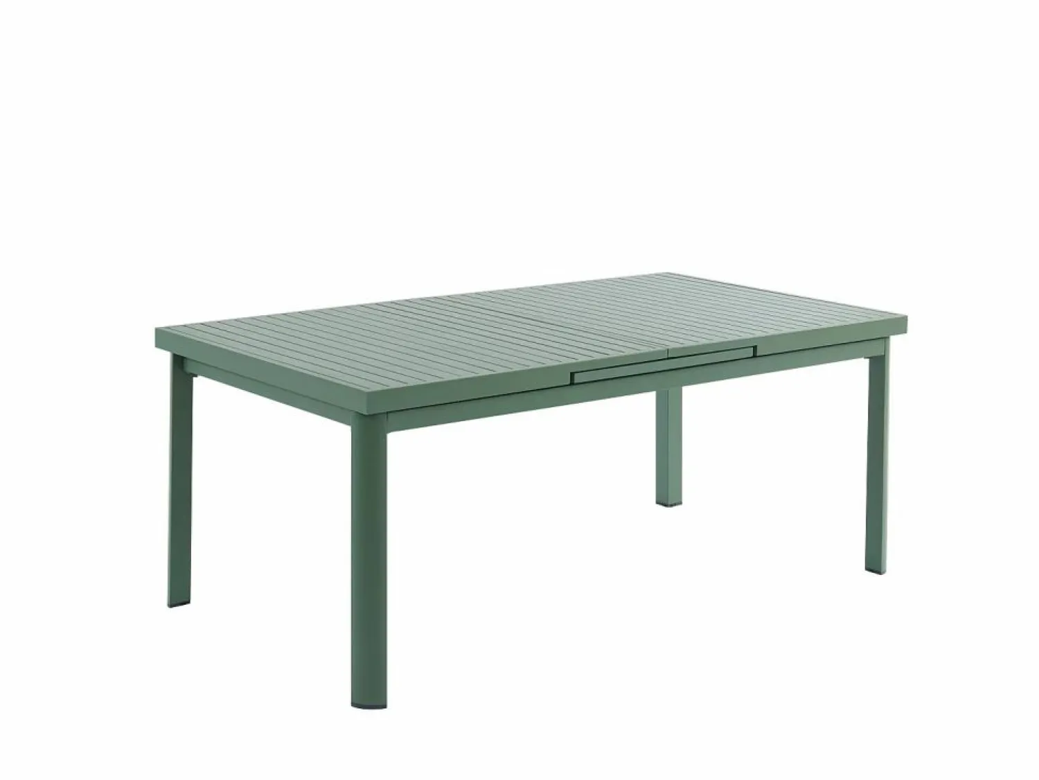 Clearance MYLIA Comedor de jardín aluminio mesa extensible 180/240 y 8 sillones - - NAURU Verde almendra