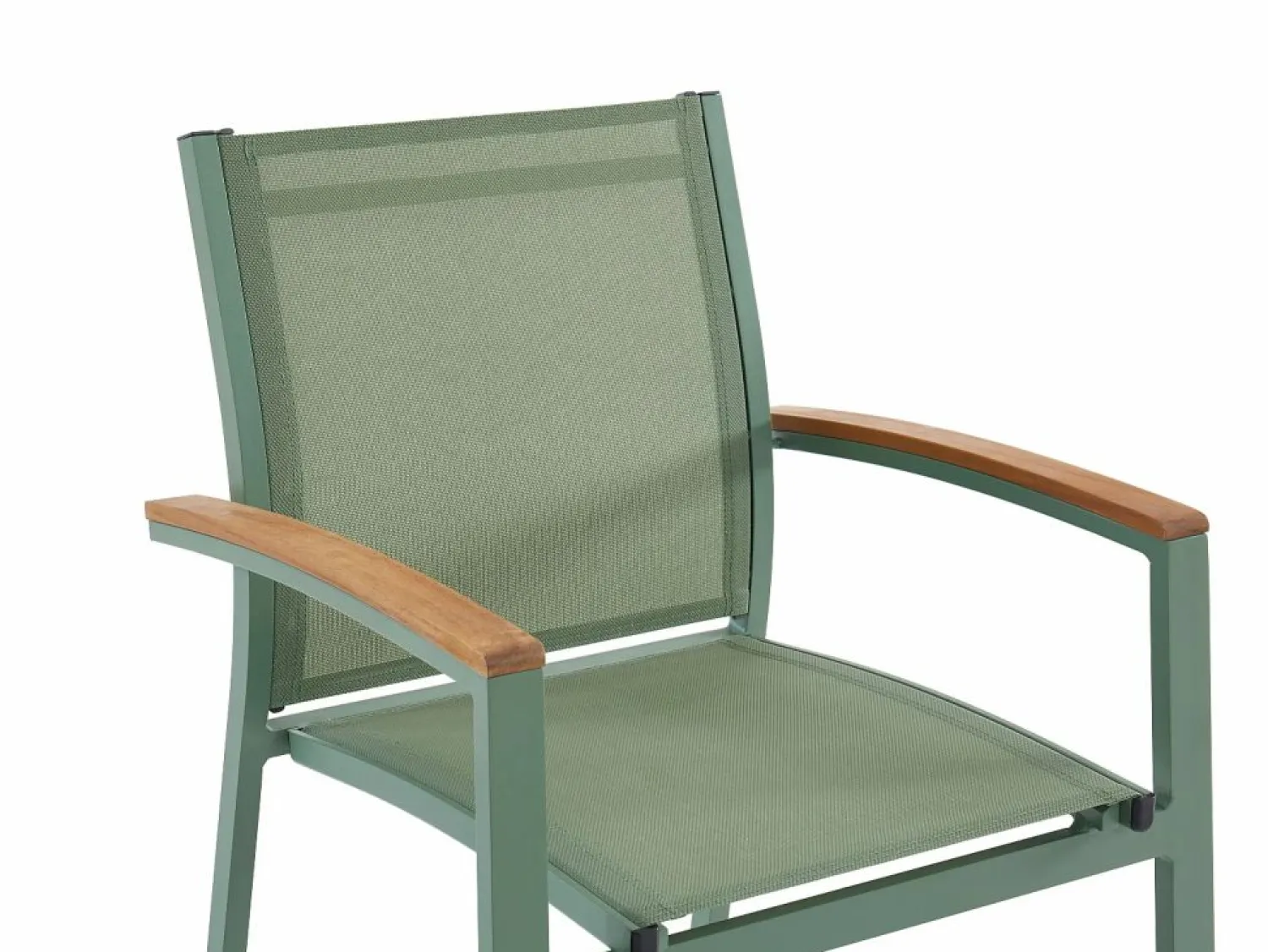 Clearance MYLIA Comedor de jardín aluminio mesa extensible 180/240 y 8 sillones - - NAURU Verde almendra