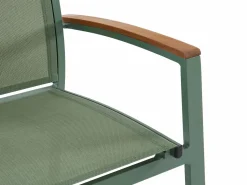 Clearance MYLIA Comedor de jardín aluminio mesa extensible 180/240 y 8 sillones - - NAURU Verde almendra