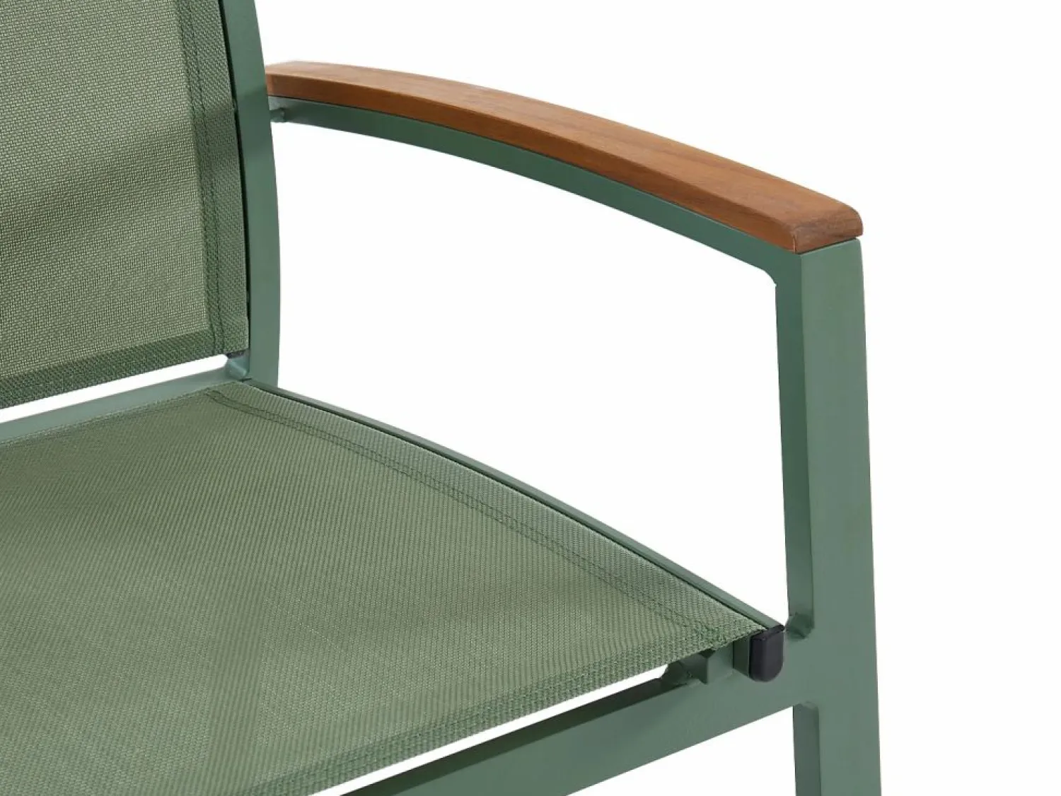 Clearance MYLIA Comedor de jardín aluminio mesa extensible 180/240 y 8 sillones - - NAURU Verde almendra