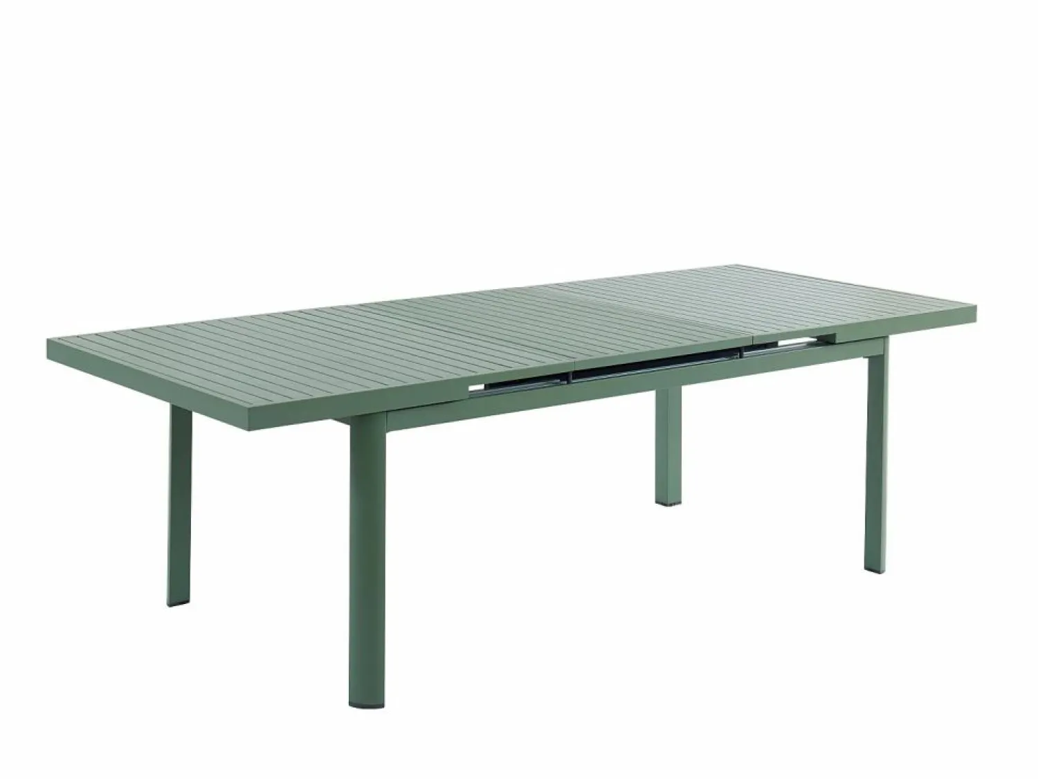 Clearance MYLIA Comedor de jardín aluminio mesa extensible 180/240 y 8 sillones - - NAURU Verde almendra