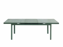 Clearance MYLIA Comedor de jardín aluminio mesa extensible 180/240 y 8 sillones - - NAURU Verde almendra