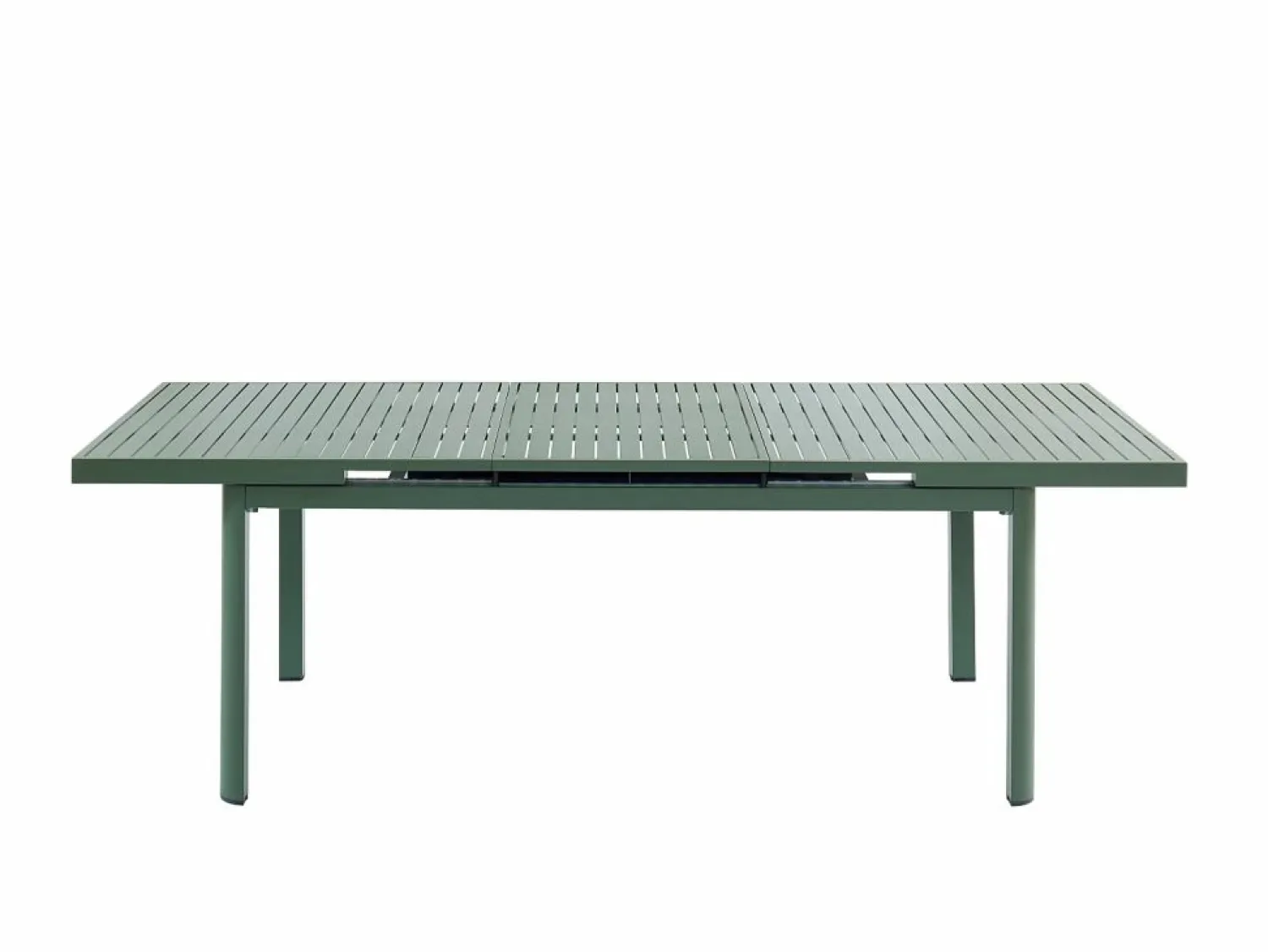 Clearance MYLIA Comedor de jardín aluminio mesa extensible 180/240 y 8 sillones - - NAURU Verde almendra