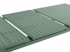 Clearance MYLIA Comedor de jardín aluminio mesa extensible 180/240 y 8 sillones - - NAURU Verde almendra