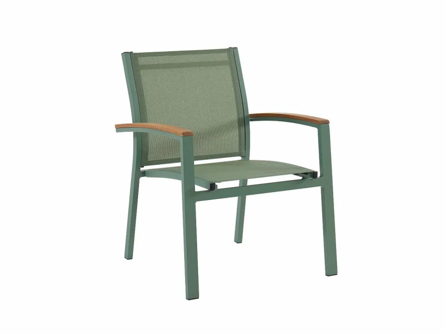 Clearance MYLIA Comedor de jardín aluminio mesa extensible 180/240 y 8 sillones - - NAURU Verde almendra