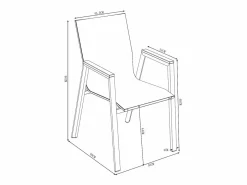 MYLIA Comedor de jardín de aluminio: una mesa L.150 cm y 4 sillones apilables - Natural claro y blanco - LIOUS de
