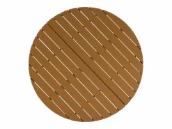 MYLIA Comedor de jardín de aluminio: mesa redonda D.125 cm y 4 sillones - Antracita y natural claro - ZEYVA de