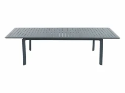 MYLIA Comedor de jardín de aluminio: una mesa extensible L.205/286,5 cm y 10 sillones apilables - Antracita - MACILA de