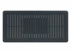 MYLIA Comedor de jardín de aluminio: una mesa extensible L.205/286,5 cm y 10 sillones apilables - Antracita - MACILA de