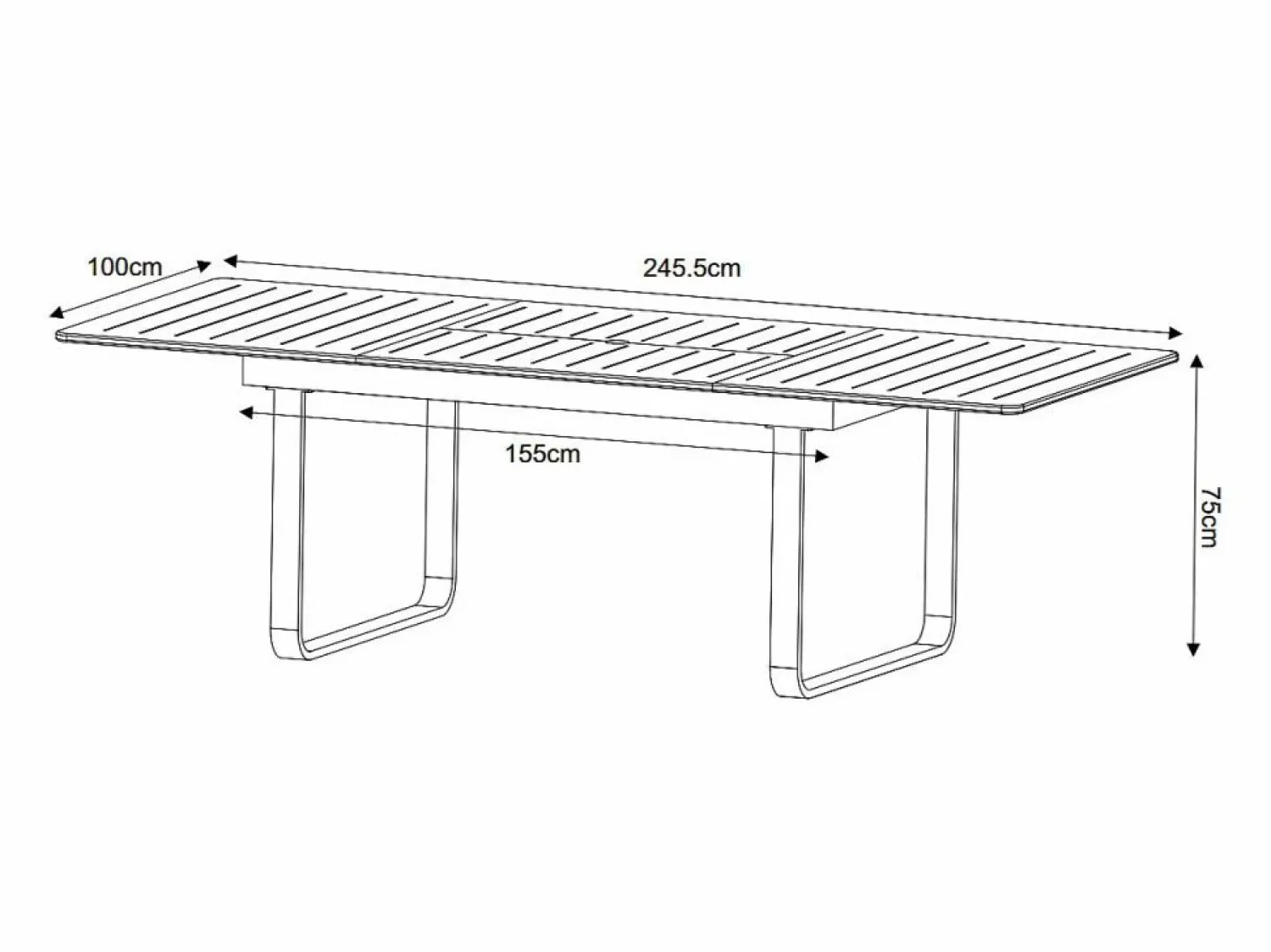 Clearance Comedor de jardín de aluminio: mesa extensible de aluminio L.155/246 cm y 6 sillones - Natural claro y blanco - SERUNO de Comedores De Jardín