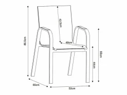Clearance Comedor de jardín de aluminio: mesa extensible de aluminio L.155/246 cm y 6 sillones - Natural claro y blanco - SERUNO de Comedores De Jardín
