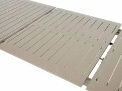 Clearance MYLIA Comedor de jardín de aluminio: mesa extensible L.205/286.5 cm y 10 sillones apilables - Taupe - MACILA de Topo