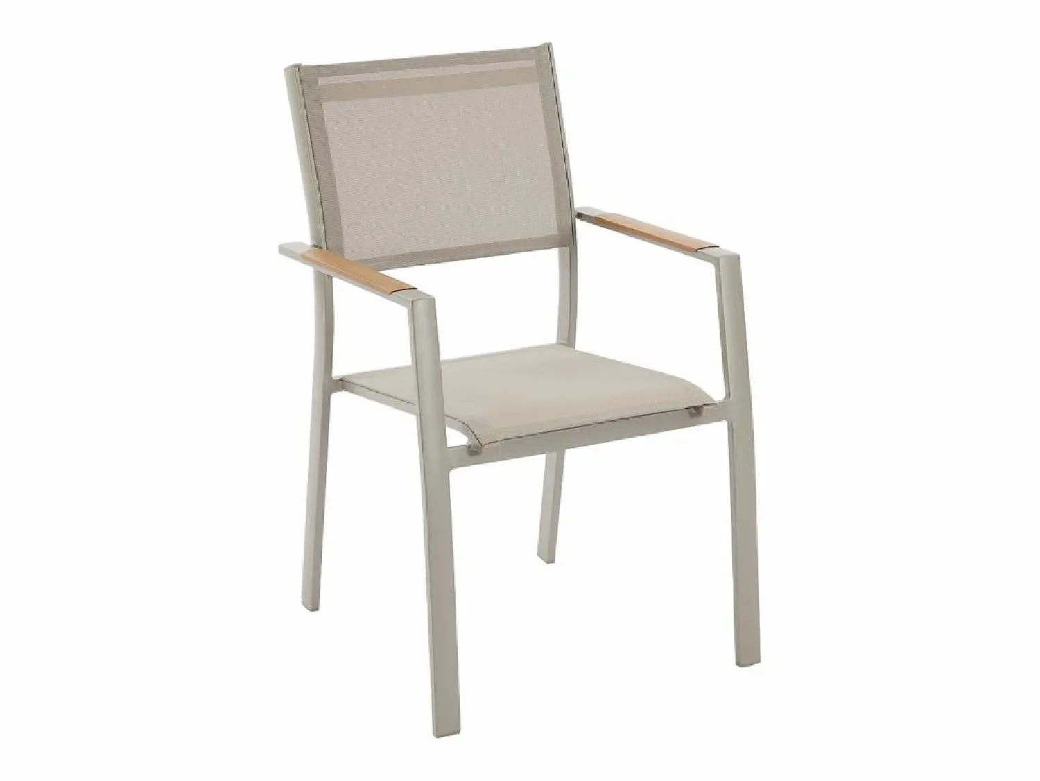 Clearance MYLIA Comedor de jardín de aluminio: mesa extensible L.205/286.5 cm y 10 sillones apilables - Taupe - MACILA de Topo