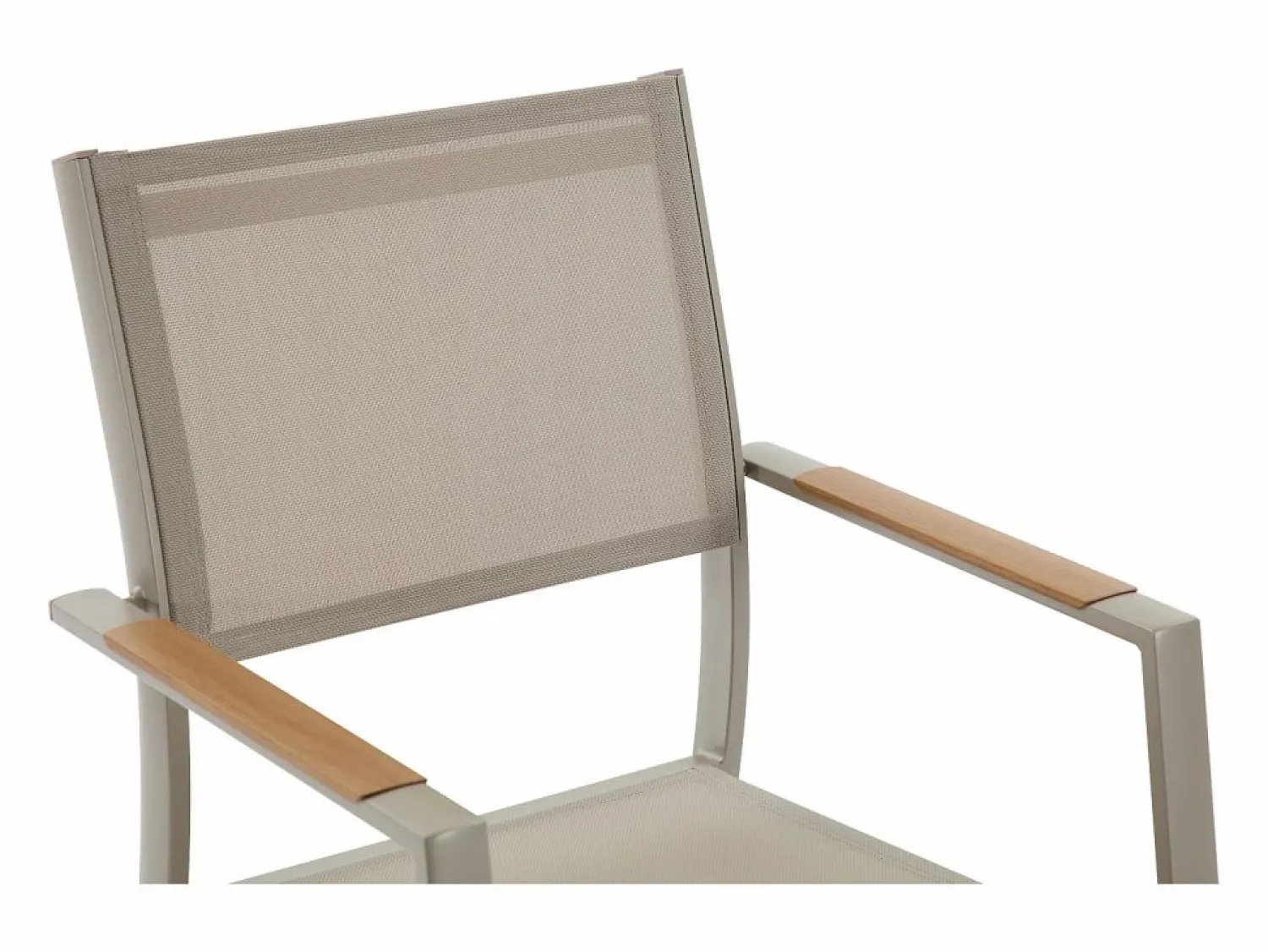 Clearance MYLIA Comedor de jardín de aluminio: mesa extensible L.205/286.5 cm y 10 sillones apilables - Taupe - MACILA de Topo
