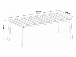 Clearance MYLIA Comedor de jardín de aluminio: una mesa extensible L.205/286.5 cm y 8 sillones apilables - Antracita - MACILA de Gris antracita