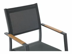 Clearance MYLIA Comedor de jardín de aluminio: una mesa extensible L.205/286.5 cm y 8 sillones apilables - Antracita - MACILA de Gris antracita