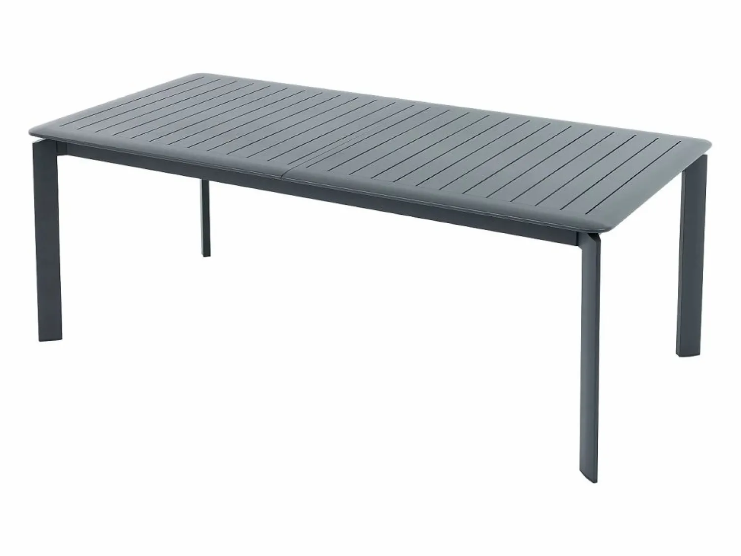 Comedor de jardín de aluminio: una mesa extensible L.205/286,5 cm y 6 sillones apilables - Antracita - MACILA de Comedores De Jardín