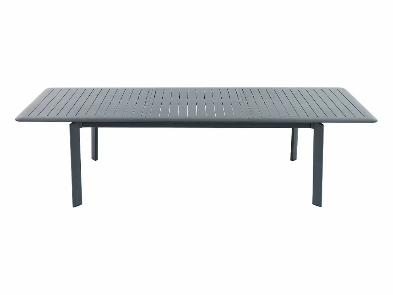 Comedor de jardín de aluminio: una mesa extensible L.205/286,5 cm y 6 sillones apilables - Antracita - MACILA de Comedores De Jardín